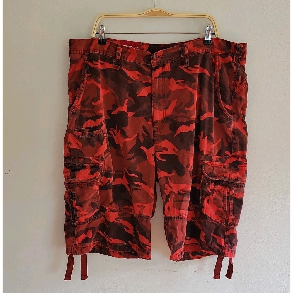 Jordan Craig Red Camouflage Baggy Cargo‎ Shorts 42 Edgy Grunge Relaxed Street